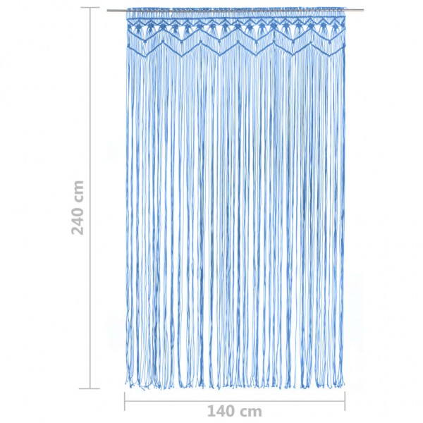 Cortina macramé 140x240 cm algodão azul M 5
