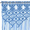 Cortina em macramé 140x240 cm algodão azul 3