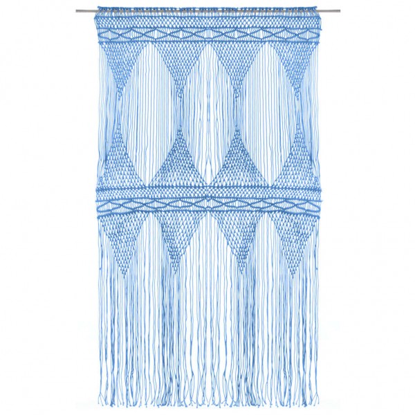 Cortina de macramé algodón azul 140x240 cm M 2