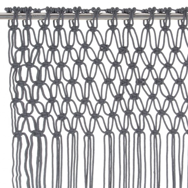 Cortina macramé 140x240 cm algodão antracite M 3