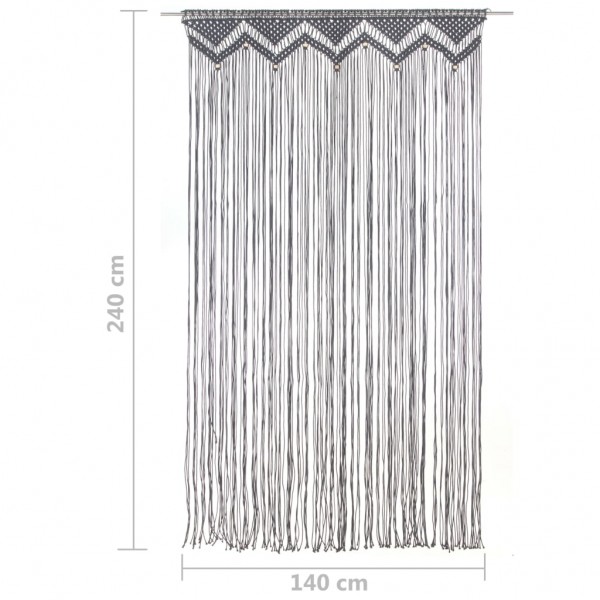 Cortina macramé 140x240 cm algodão antracite M 5