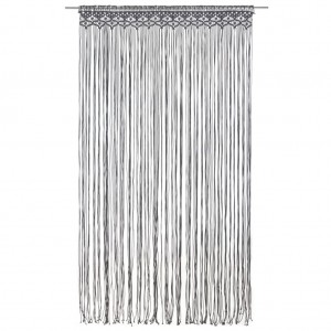 Cortina de macramé algodón gris antracita 140x240 cm H