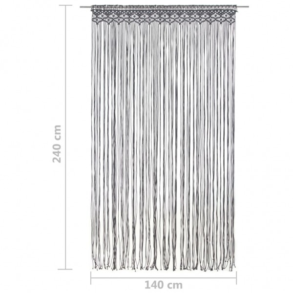 Cortina de macramé algodón gris antracita 140x240 cm M 5