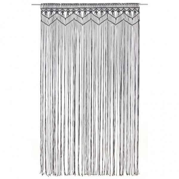 Cortina de macramé algodón gris antracita 140x240 cm M 2