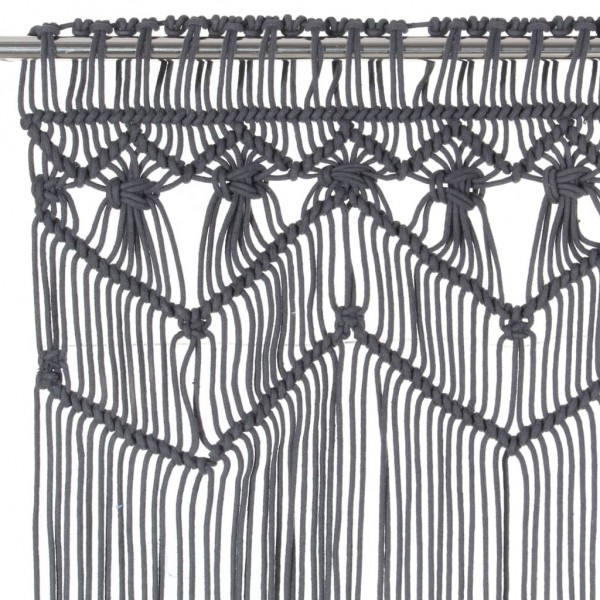 Cortina de macramé algodón gris antracita 140x240 cm M 3