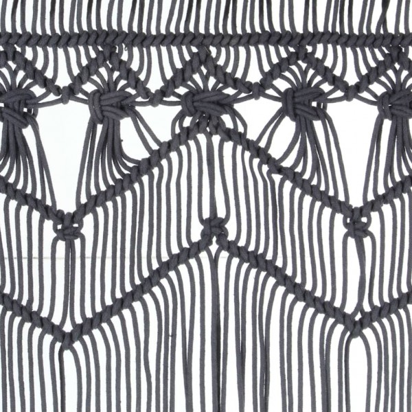 Cortina de macramé algodón gris antracita 140x240 cm M 4