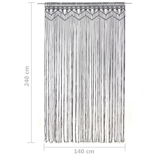 Cortina macramé 140x240 cm algodão antracite M 5