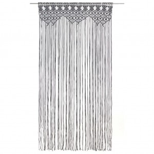 Cortina de macramé algodón gris antracita 140x240 cm H