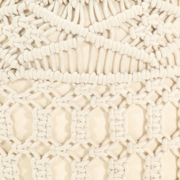 Pufe artesanal macramé 45x30 cm algodão M 4