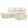 4 pcs conjunto lounge de paletes + almofadões madeira de abeto 1