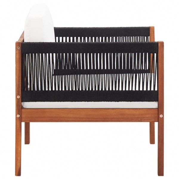 Silla de jardín con cojín madera maciza de acacia M 3