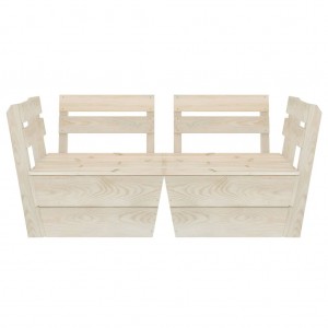 Sofá de palets de jardín 2 plazas madera de abeto impregnada H