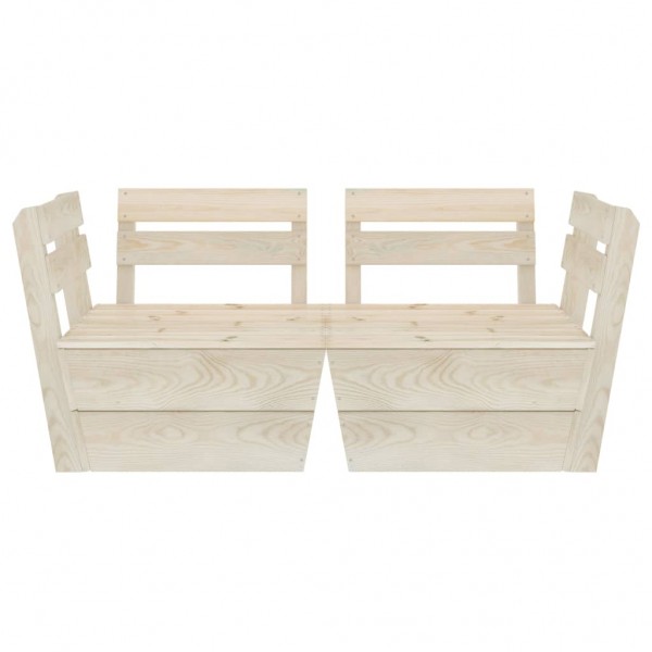 Sofá de paletes 2 lugares p/ jardim madeira de abeto impregnada M 2