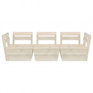 Sofá de palés para jardín 3 plazas madera de abeto impregnada H