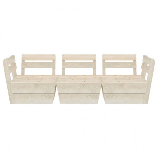 Sofá de paletes 3 lugares p/ jardim madeira de abeto impregnada M 2