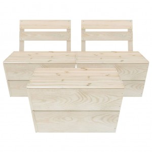 3 pcs conjunto lounge de paletes madeira de abeto impregnada H