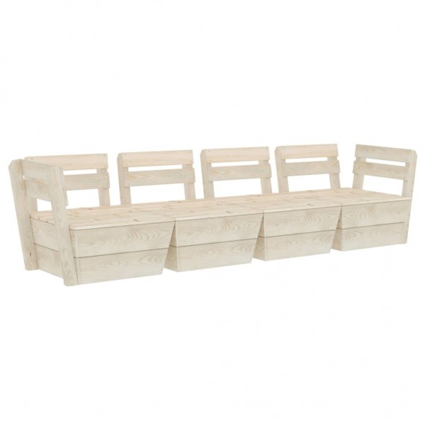 Sofá de palés para jardín 4 plazas madera de abeto impregnada D