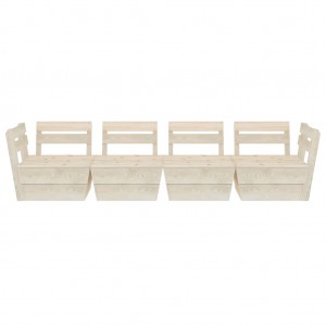 Sofá de paletes 4 lugares p/ jardim madeira de abeto impregnada H