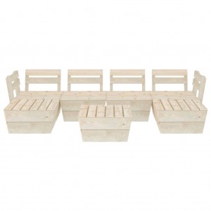 Muebles de palets para jardín 7 pzas madera de abeto impregnada H