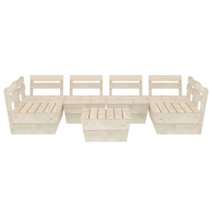 Muebles de palets para jardín 7 pzas madera de abeto impregnada H