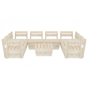 Muebles de palés para jardín 9 pzas madera de abeto impregnada H
