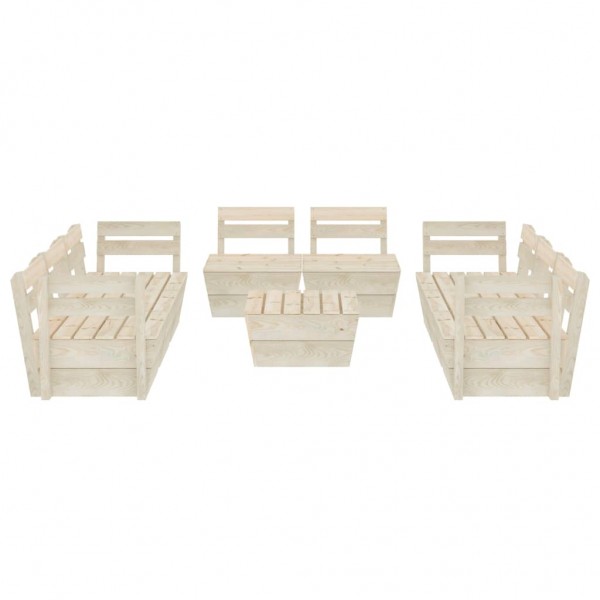 9 pcs conjunto lounge de paletes madeira de abeto impregnada M 2