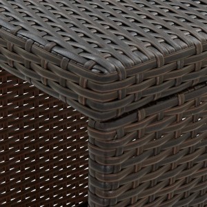 5 pcs conjunto de bar p/ jardim com almofadões vime PE castanho H