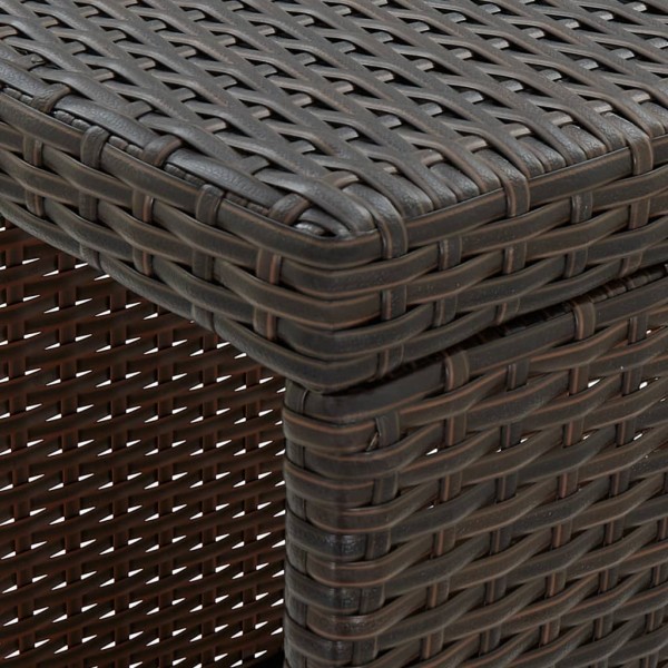 Set de bar para jardín 5 pzas y cojines ratán sintético marrón M 2