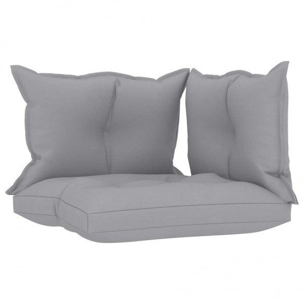 Almofadões p/ móveis de paletes 3 pcs tecido cinza M 2