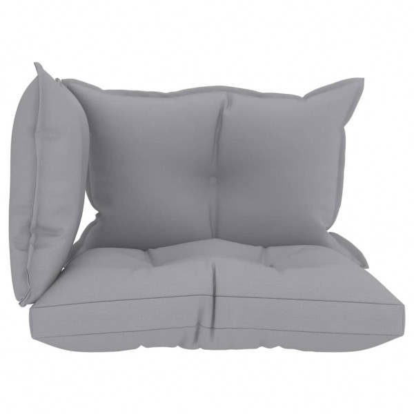 Almofadões p/ móveis de paletes 3 pcs tecido cinza M 3