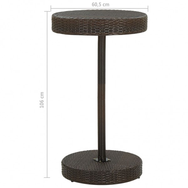 Mesa de jardim 60.5x106 cm vime PE castanho M 5