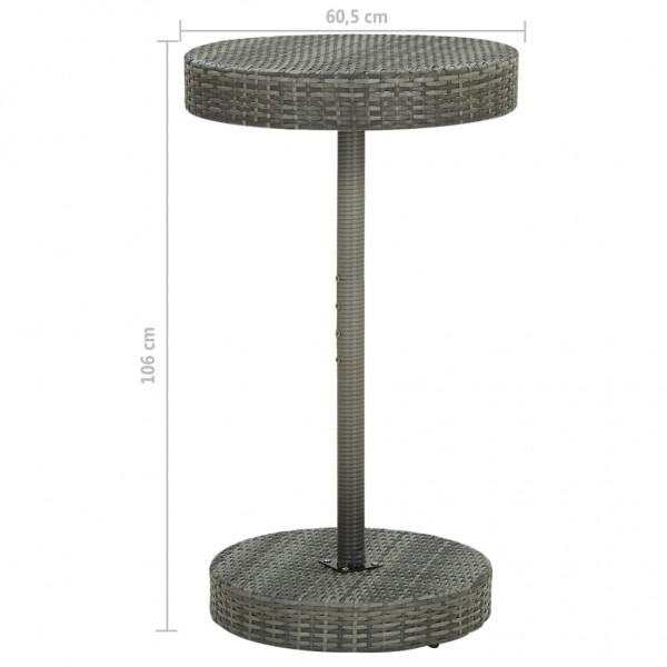 Mesa de jardín de ratán sintético gris 60.5x106 cm M 5