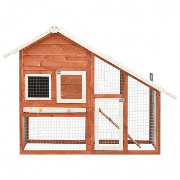 Conejera de madera maciza de abeto 140x63x120 cm M 3