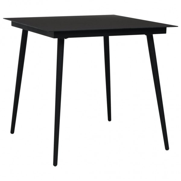 Juego de comedor para jardín 5 piezas ratán PVC negro M 2