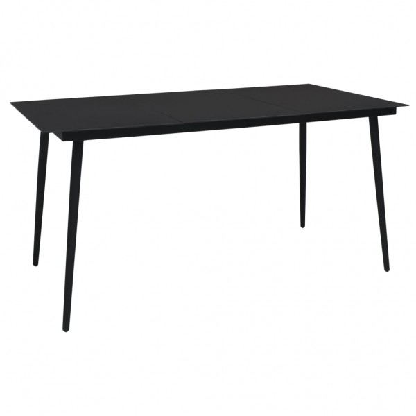 Juego de comedor para jardín 5 piezas ratán PVC negro M 2
