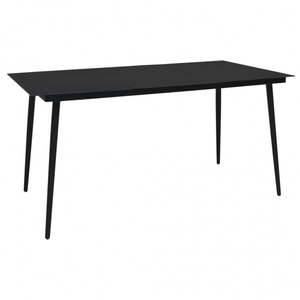 Juego de comedor para jardín 7 piezas ratán PVC negro M 2