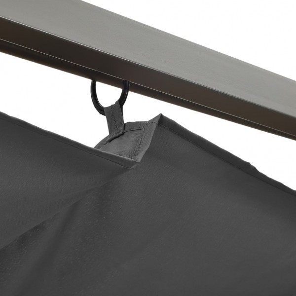 Pérgola com toldo retrátil 3x3 m 180 g/m² aço antracite M 5