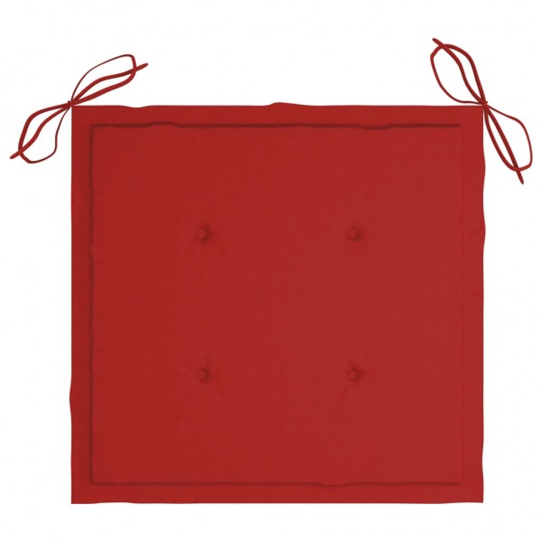 Cojines de silla de jardín 4 uds tela Oxford rojo 50x50x3 cm M 4
