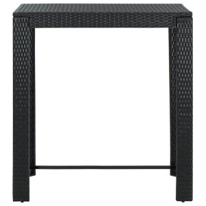 Mesa de bar para jardim 100x60.5x110.5 cm vime PE preto H