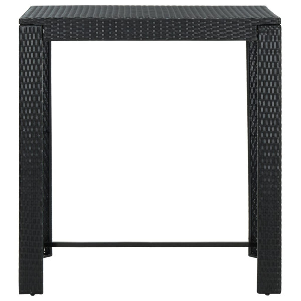 Mesa alta para jardín ratán sintético negro 100x60.5x110.5 cm M 2