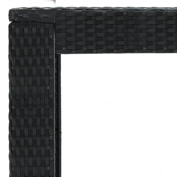 Mesa alta para jardín ratán sintético negro 100x60.5x110.5 cm M 5