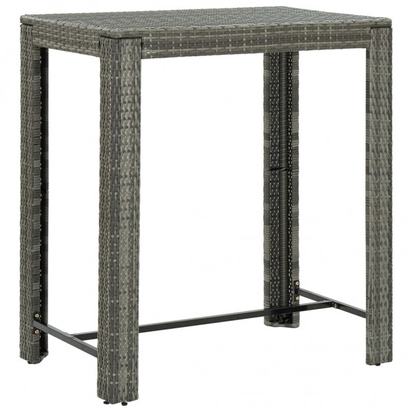 Mesa alta para jardín ratán sintético gris 100x60.5x110.5 cm D