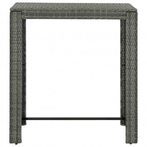 Mesa alta para jardín ratán sintético gris 100x60.5x110.5 cm H