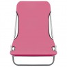 Tumbonas plegables 2 unidades acero y tela rosa 3