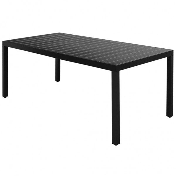 Set de comedor de jardín de 9 piezas PVC ratán negro M 2