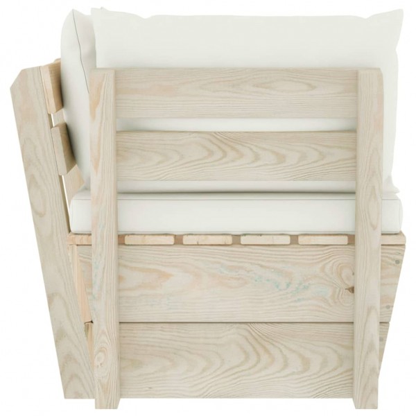 Sofá de canto paletes p/ jardim com almofadões abeto impreg. M 3