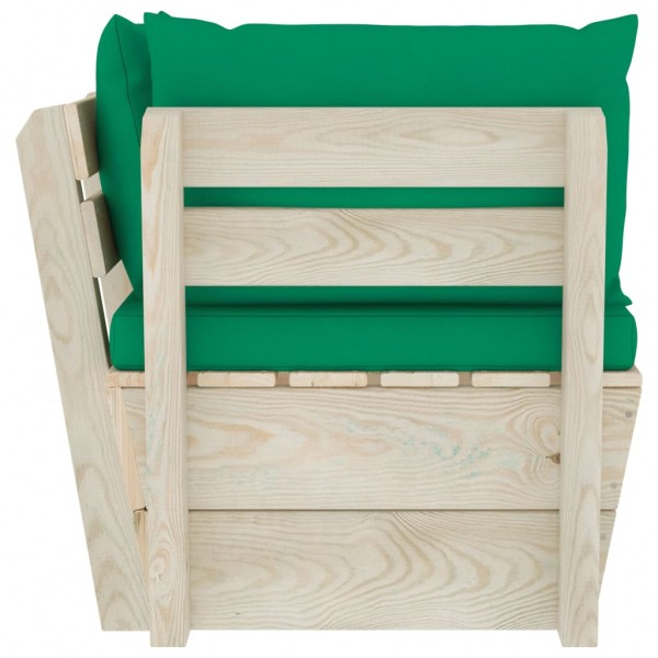 Sofá de esquina de palets de jardín cojines abeto impregnado M 3