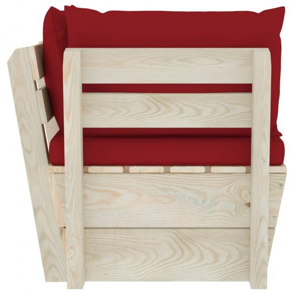 Sofá de esquina de palets de jardín cojines abeto impregnado M 3