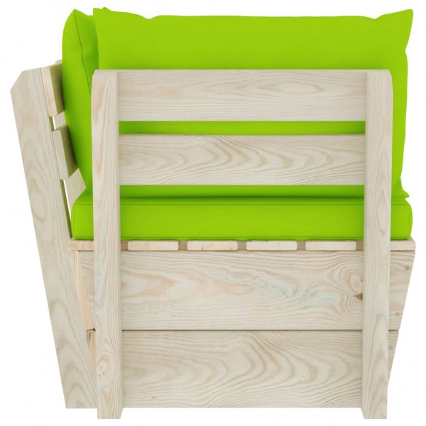 Sofá de esquina de palets de jardín cojines abeto impregnado M 3