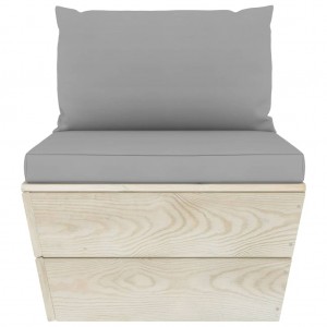 Sofá de centro paletes p/ jardim com almofadões abeto impreg. H